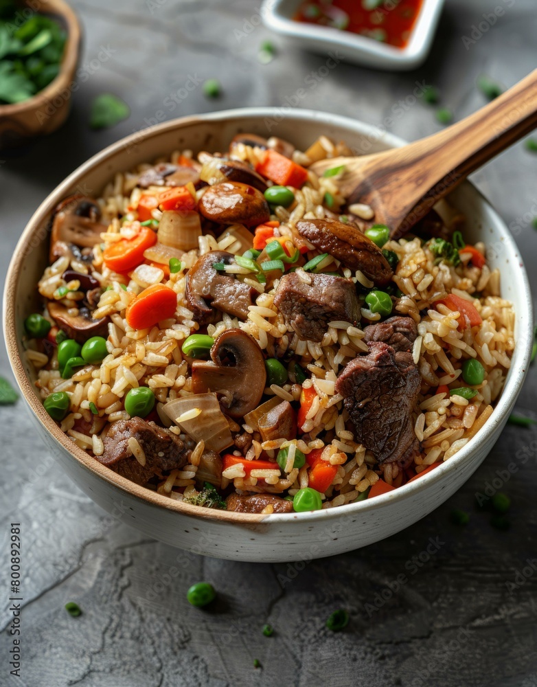 Beef and Mushroom Fried Rice Beef and Mushroom Fried Rice