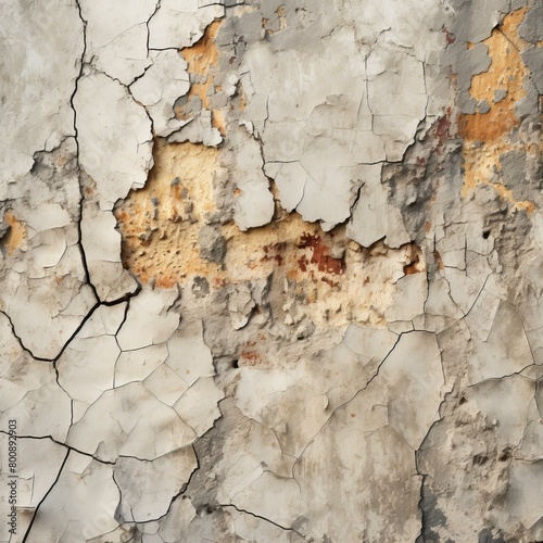 weathered wall texture with cracks and peeling paint