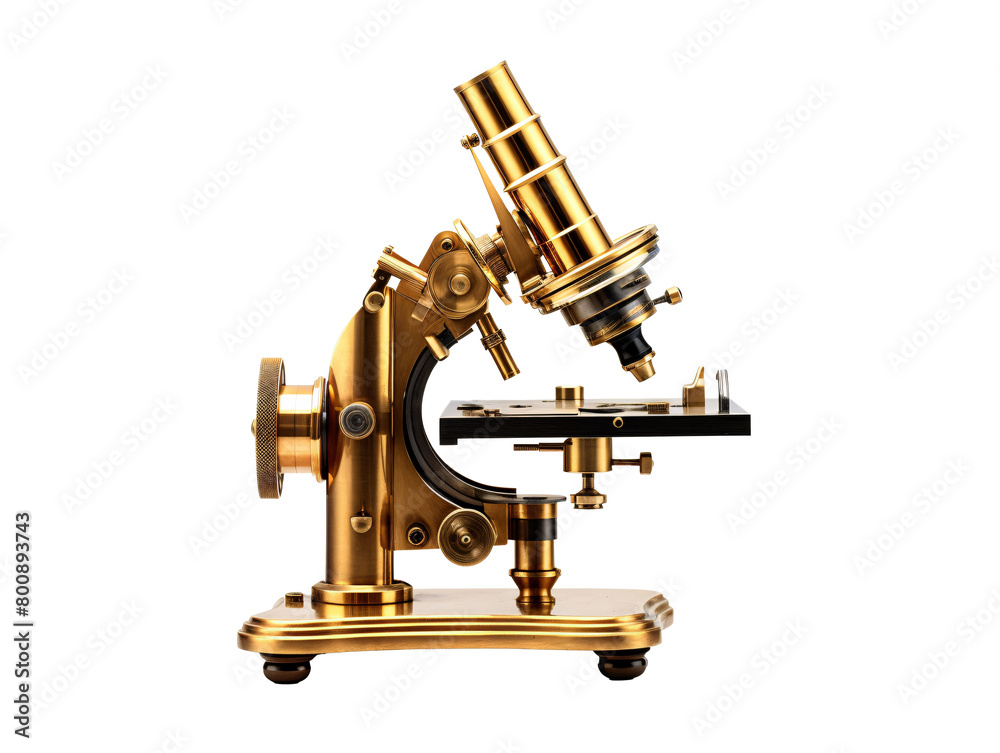 a gold and black microscope a gold and black microscope