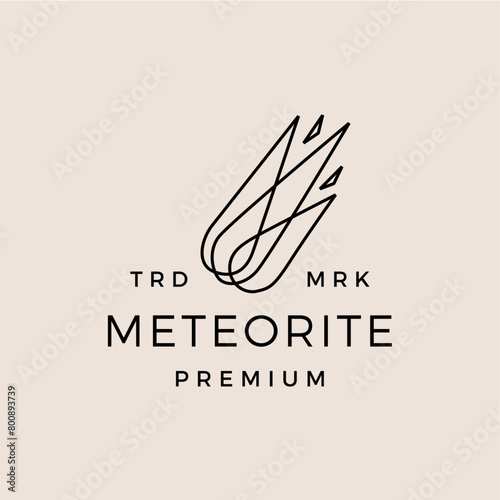 meteorite impact hipster vintage logo vector icon illustration