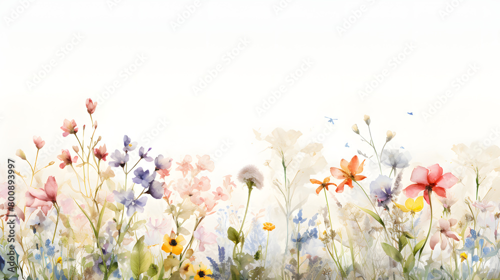 Obraz premium Digital vintage roadside flowers pattern abstract graphic poster web page PPT background