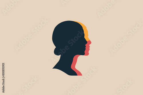 a simple flat illustration of an Head, vector graphics