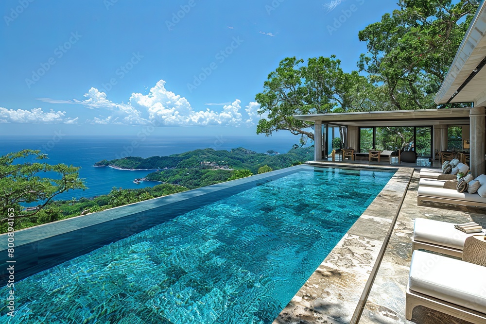 Obraz premium Luxurious Eco-conscious Architecture: Sustainable Solutions for Hospitality Tranquility