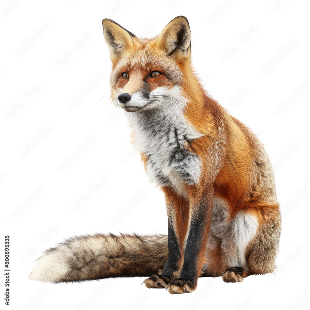 Fox isolated on transparent background