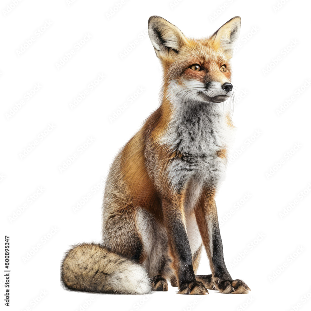Fototapeta premium Fox isolated on transparent background