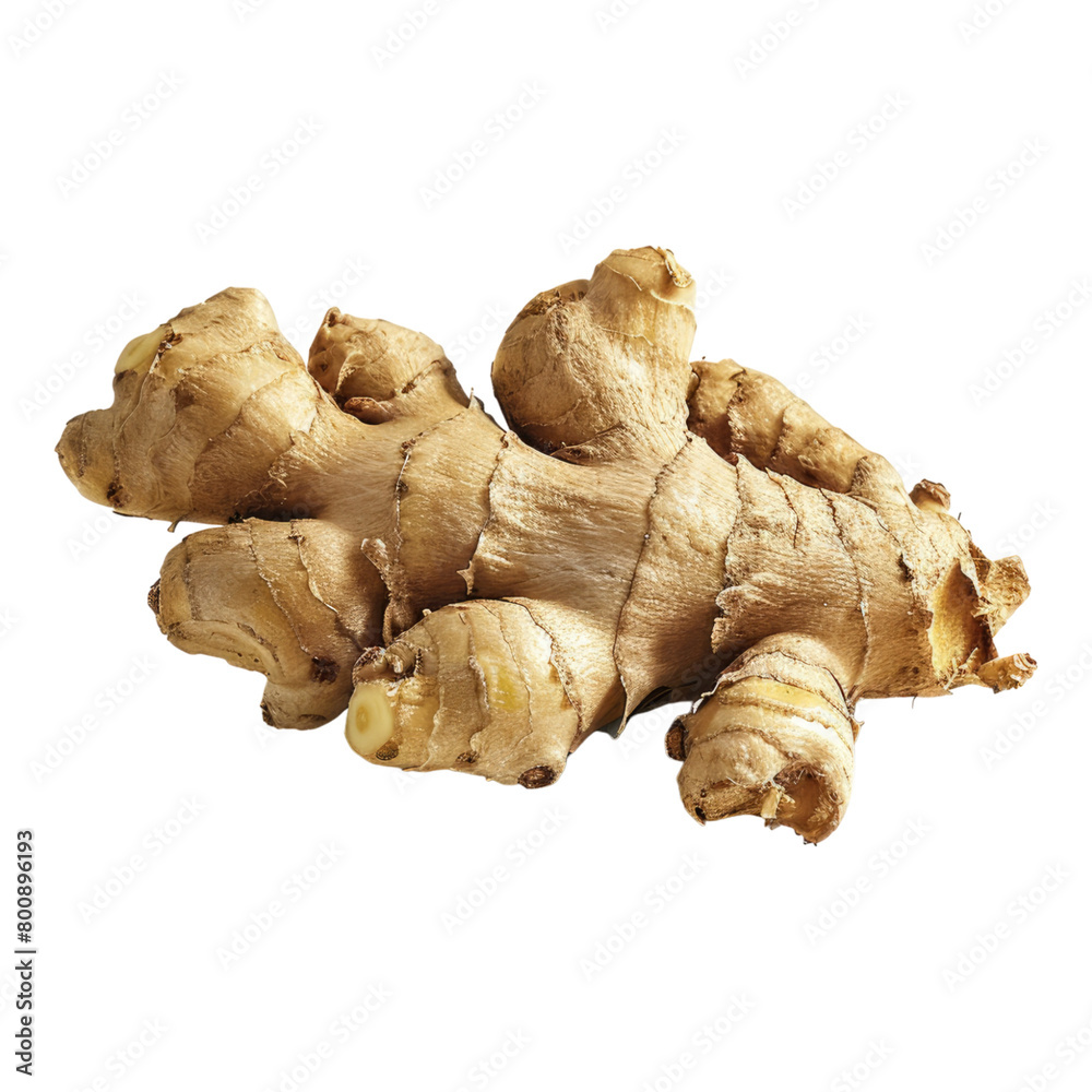 Fresh ginger piece isolated on transparent background Fresh ginger piece isolated on transparent background