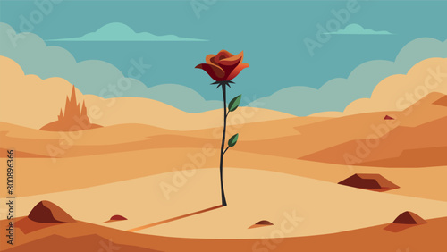 An arid desert with a single wilted flower struggling to survive mirroring the inner struggle to find relief and healing..