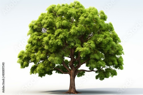 An illustration of a large tree with green leaves.