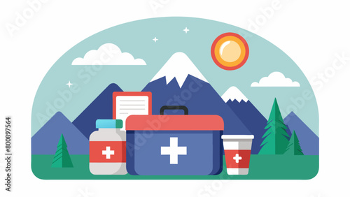 A first aid kit for a hiker ready to handle unexpected injuries during a challenging trek.
