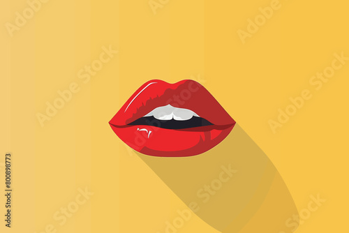 a simple flat illustration of an Lips, vector graphics