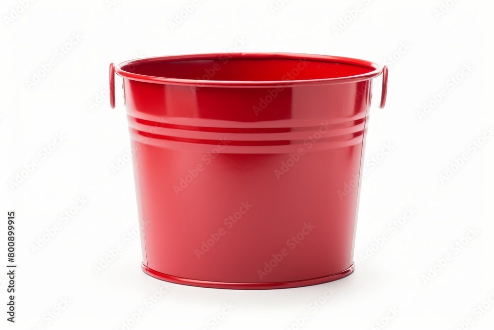 White plastic bucket isolated on clear background, ideal for household or industrial use White plastic bucket isolated on clear background, ideal for household or industrial use