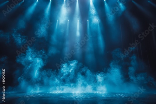 Stage Spotlight with Laser rays and smoke  Stage lighting  Stage background