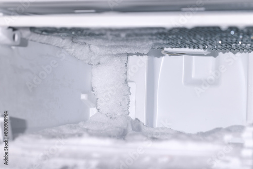 Frost and ice in the freezer
