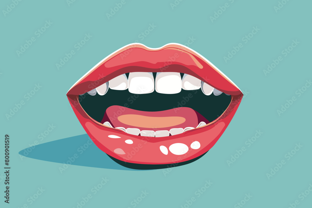 a simple flat illustration of an Mouth, vector graphics a simple flat illustration of an Mouth, vector graphics