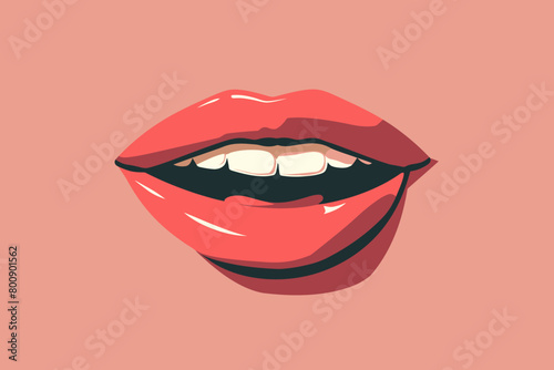 a simple flat illustration of an Mouth, vector graphics