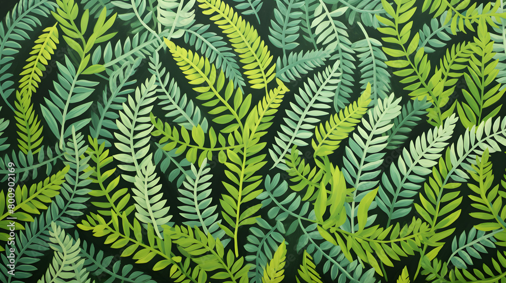 Digital vintage gouache art ferns pattern abstract graphic poster web page PPT background