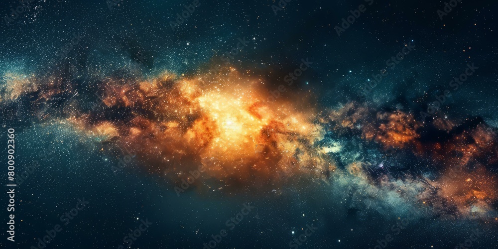 Amazing space background with bright shining stars and colorful nebula