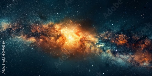 Amazing space background with bright shining stars and colorful nebula