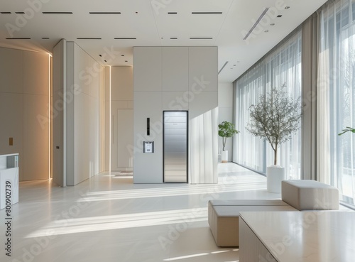 Office lobby with modern minimalist design