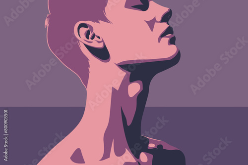 a simple flat illustration of an Neck, vector graphics