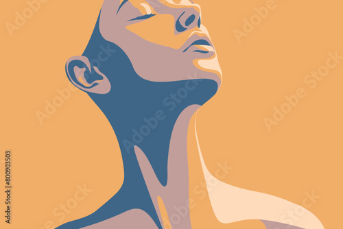 a simple flat illustration of an Neck, vector graphics