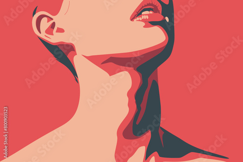 a simple flat illustration of an Neck, vector graphics