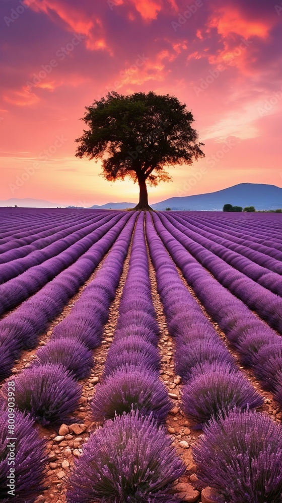 Obraz premium scenic view of lavender fields in Provence, France