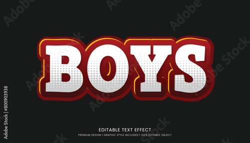 boys text effect template editable design for business logo and brand