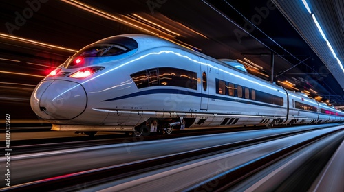 Explore the intersection of culture and technology with images of a fast-moving bullet train passing by ancient temples and modern