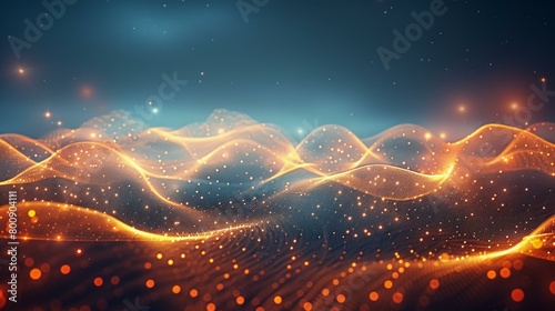 Abstract Futuristic Glowing Orange Wave Background