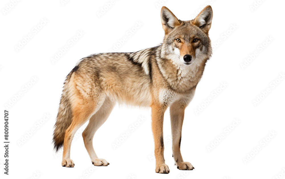 Howling Coyote Graphic Isolated On Transparent Background PNG.