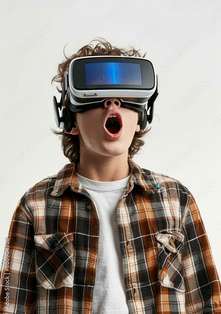 Amazed Teenager Wearing Virtual Reality Headset Amazed Teenager Wearing Virtual Reality Headset