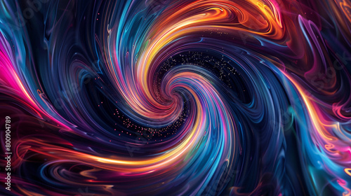 Multicolored lines swirling in a visual ode to scientific discovery. photo