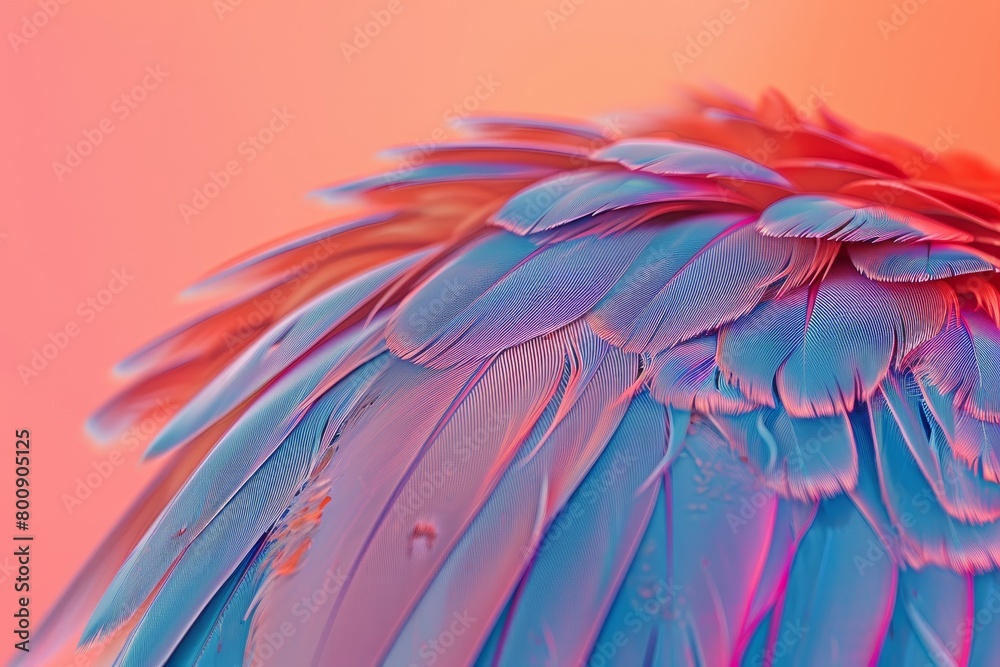 Obraz premium A colorful bird's wing with blue, red, and yellow feathers