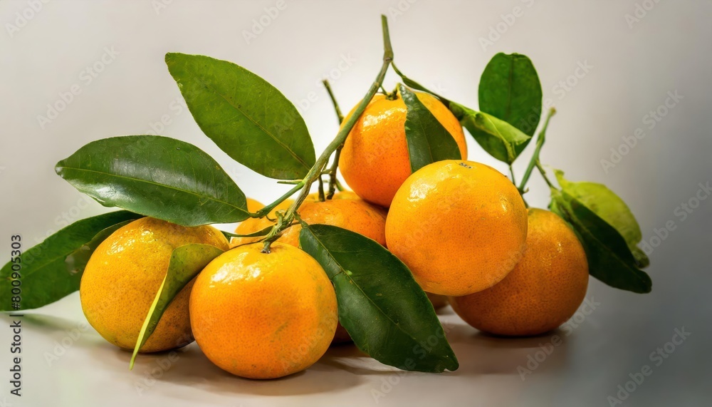 Bunch of orange with branch and leaves isolate on white background. Bunch of orange with branch and leaves isolate on white background.