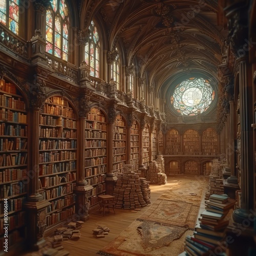 A library with a large collection of books