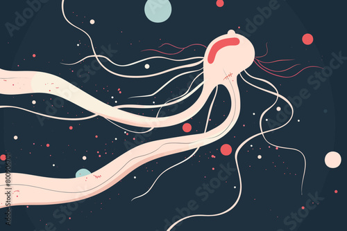a simple flat illustration of an Nerve, vector graphics
