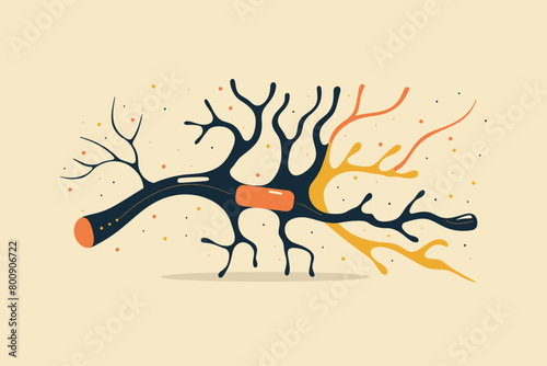 a simple flat illustration of an Nerve, vector graphics