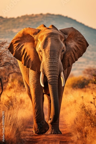 Elephant walking in the savanna © Adobe Contributor