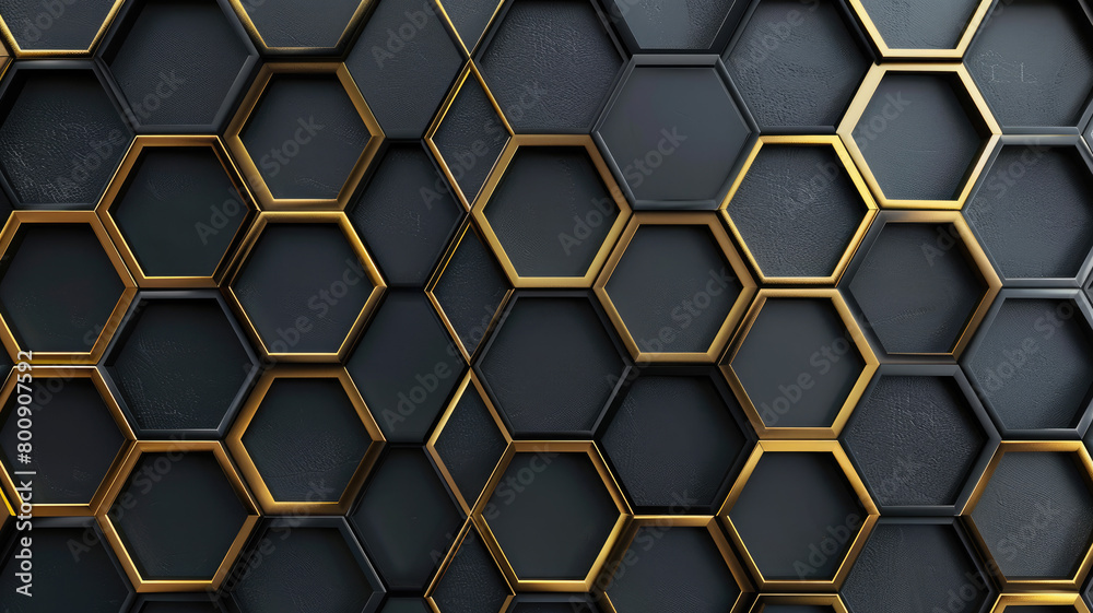 Black and Gold Hexagon Pattern Background Black and Gold Hexagon Pattern Background
