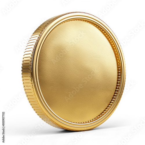 A gold coin isolated on a transparent background