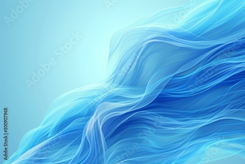 Blue abstract background with smooth and soft folds