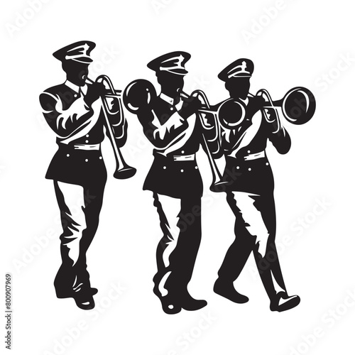 Marching Band Vector Images . silhouettes of Marching Band 