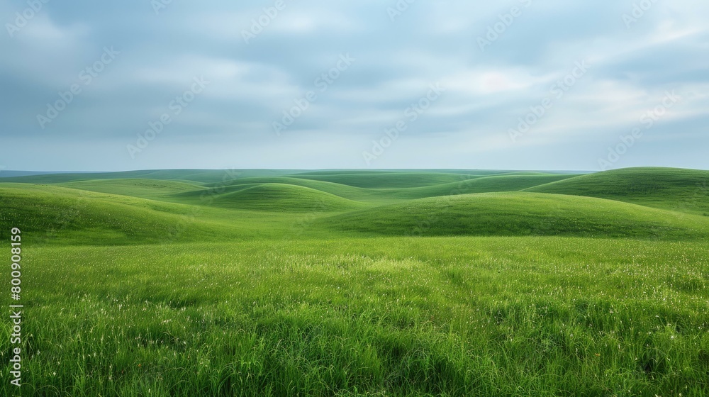 Green rolling hills under a blue sky with white clouds