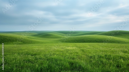 Green rolling hills under a blue sky with white clouds