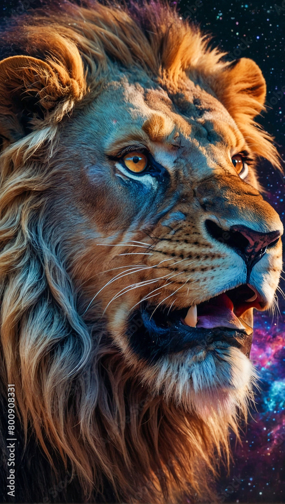 Naklejka premium The Lion in the Universe