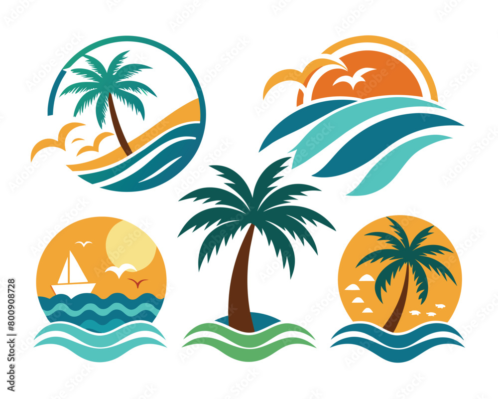 Summer icon vector drawing