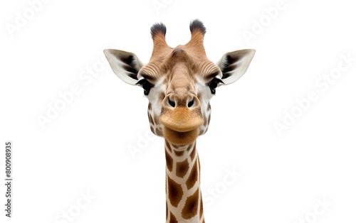 Curious Giraffe Isolated On Transparent Background PNG.