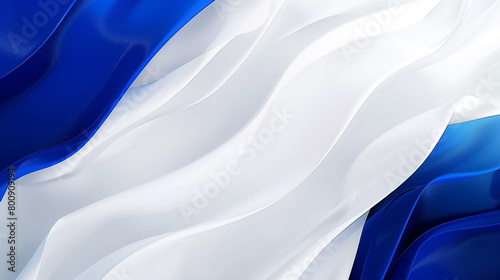 Royal Blue and White Bright Modern Abstract Design.