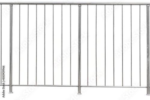 Chromium metal fence with handrail photo